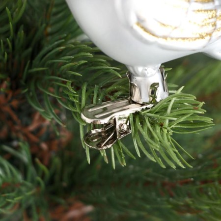 Christmas tree decoration "Vorozhushki" (set 2 pcs) 9x4 cm silver-1