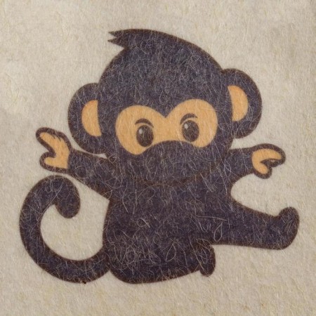 Bath cap with a baby print "Monkey", white-3