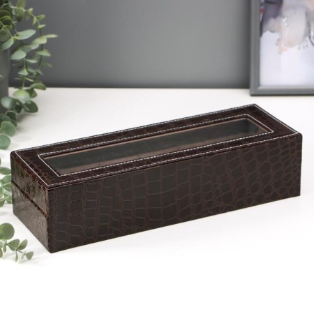 Casket to the leatherette to the clock 6 "Chocolate" 9x31x10 cm-5
