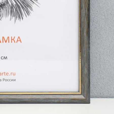 Photo frame plastic 25x35 cm, gray with gold (plastic screen)-1