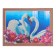 Diamond mosaic with partial filling and uniform rhinestones on the swan frame, 30 x 40 cm
