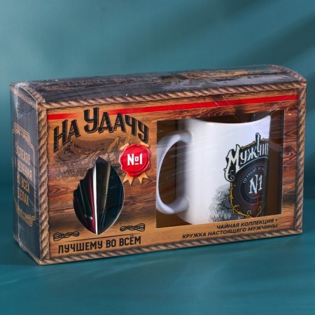 Gift set "for good luck": tea assorted 36 g (5 tastes x 4 pcs.), Mug 300 ml.-6