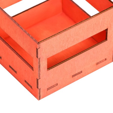 Kashpo wooden, two -string, peach, 11 x 10 x 9 cm-3