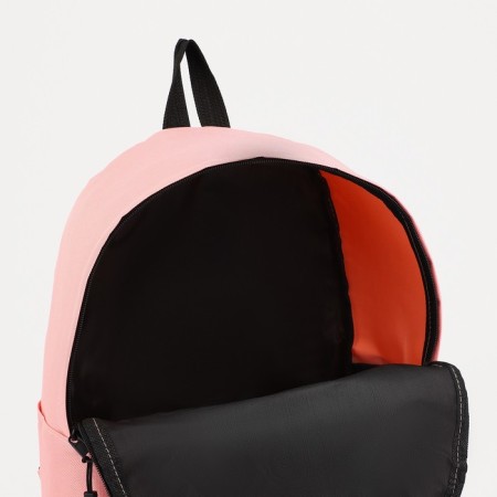 Youth backpack on lightning from textiles, external pocket, pink color-3