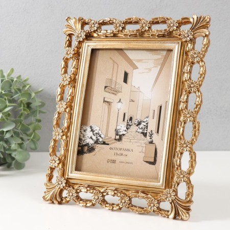 Photo frame Polystone 13x18 cm "Inspiration" gold 21x2x26 cm-1