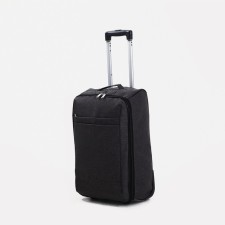 Чемодан малый 20", «Фабрика КАРТЕКС», отдел на молнии, наружный карман, 2 колеса, цвет тёмно-серый