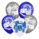 Airy ball "Happy Birthday!", 12 inch, latex, 5 pieces, blue tractor