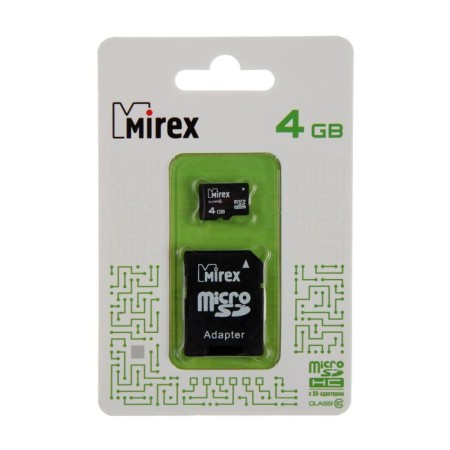 MIREX Microsd memory card, 4 GB, SDHC, class 10, with adapter SD-4