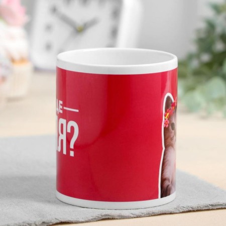 Sublimation mug "Olya" cat, heart, 320 ml, with application-1