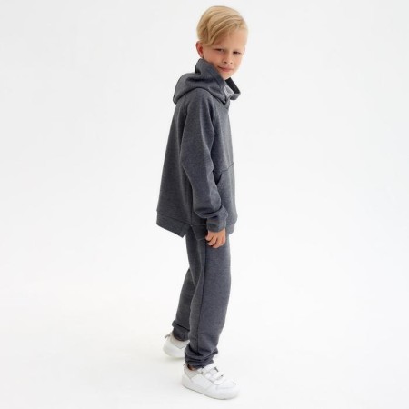 Costume for a boy (sweatshirt, trousers) minku: casual collection graphite color, height 104-5