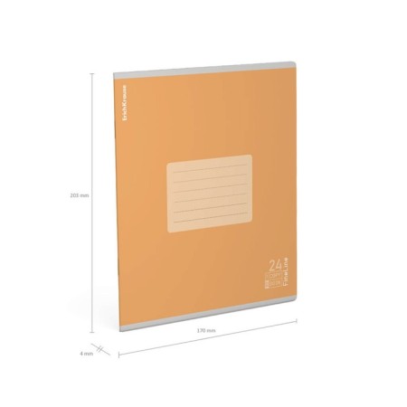 Notebook 24 sheets in a ruler, erichkrause "fineline", cover covering cardboard, matte lamination, an offset block 100% whiteness, mix-7