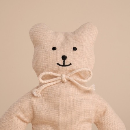 Soft toy "Bear" with a bow, 17 cm, beige color-2