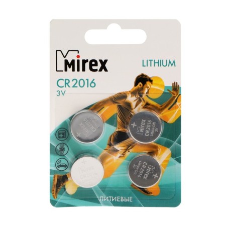 Battery Lithuanian Mirex, CR2016-4BL, 3B, blister, 4 pcs.