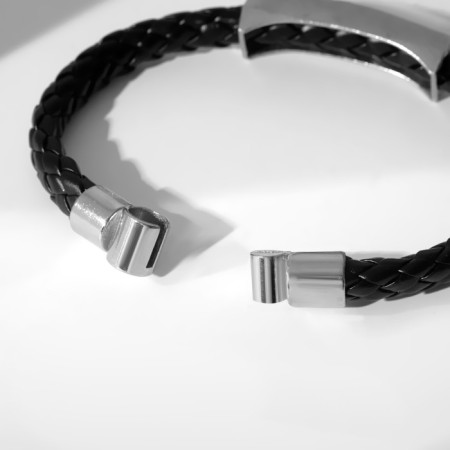 Unisex Bracelet "Enturage", black color with black silver, 22 cm-3
