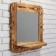 Carved mirror with a shelf, burned, 53 × 53 × 1.6 cm
