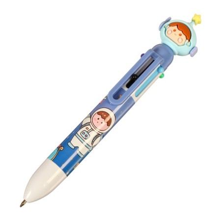 Ballpoint pen "Cosmonaut" 6-color, 0.5 mm, mix (barcode on a piece)-1