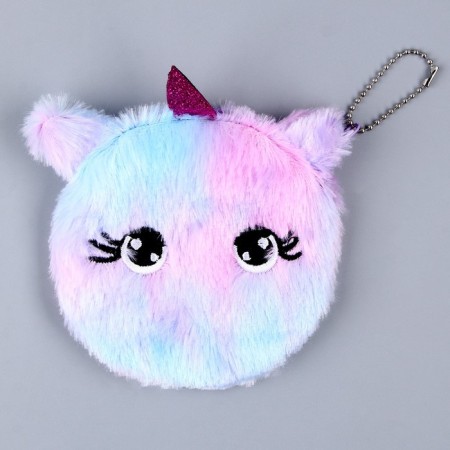 Baby wallet from Plush "cats and unicorns", 11x11cm, mix-1