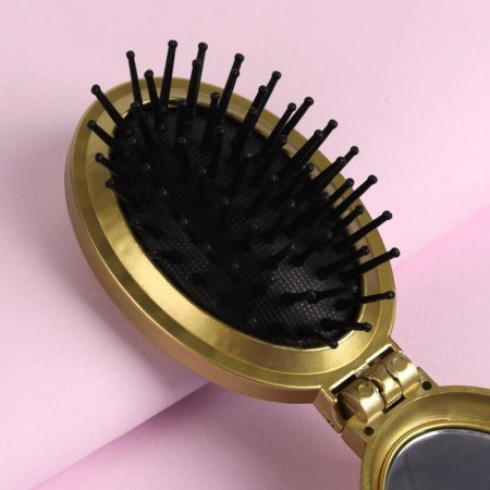 Massage comb “mother -of -pearl rose”, folding, with a mirror, 5.5 × 9 cm, color mix-1