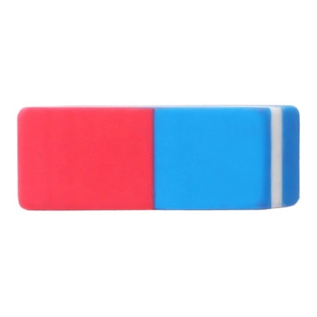Eraser Combined Red-Blue Small Small 39 x 15 x 6 mm (barcode on a piece)-1