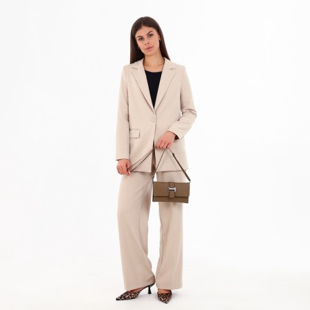 Bag-clate on magnet, long belt, beige color-11
