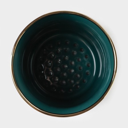 Ceramic stand for Gold cutlery, 10.5 × 10.5 × 13 cm, green color-2