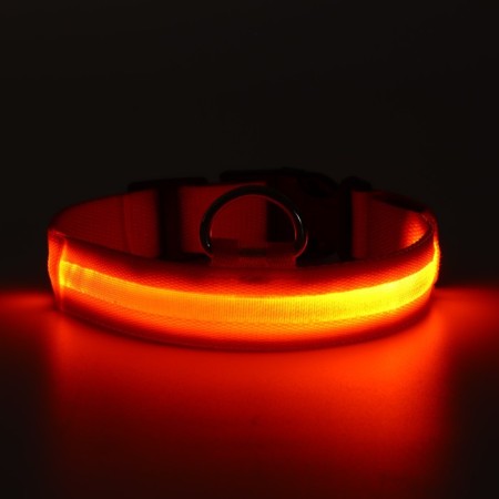Collar with backlight size XL, Osh 52-60 x 2.5 cm, 3 glow modes Orange-10