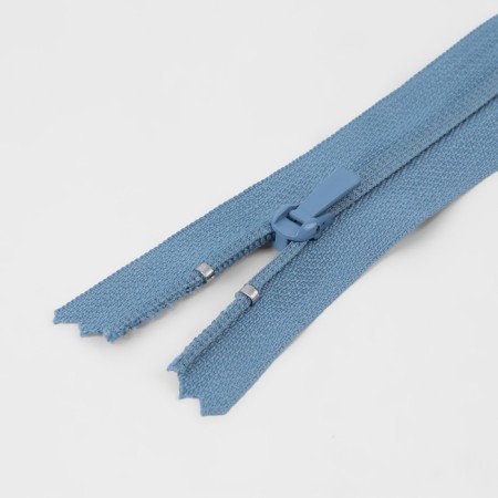 Lightning "Spiral", No. 4, non -proceeding, trouser, castle machine, 12 cm, blue color-1