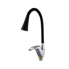 Fashun A4403+A7350 kitchen mixer, single -leaf, flexible spout, brass, black