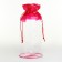 Cosmetic bag on the cord, the color is transparent/red