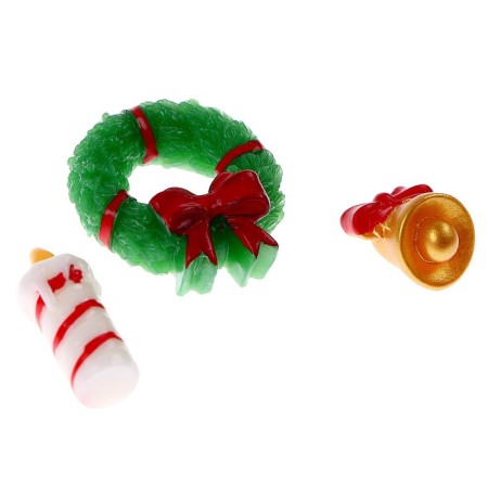 Puppet miniature "New Year's decor", set of 3 pcs., Size 1 pc. - 1 × 1 × 3 cm-2