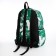 A backpack with a zipper, green color