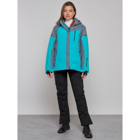 Ski jacket female winter, size 60, turquoise color-14