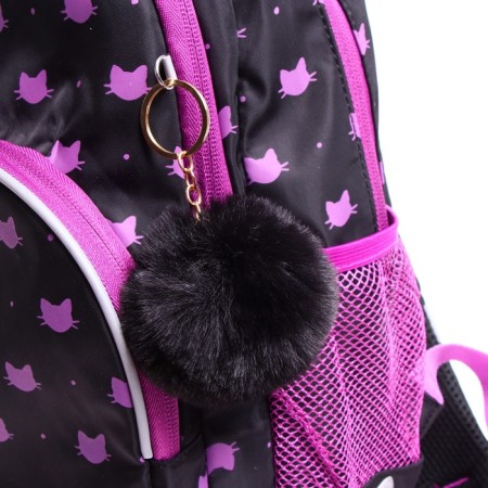 School backpack, 40 x 27 x 20 cm, Grizzly 360, ergonomic back, laptop compartment, black/lilac RG-360-5_3-10