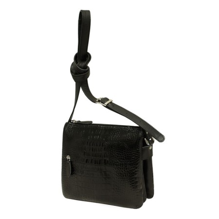 Bag Cross-Bodi with a zipper, black color-1