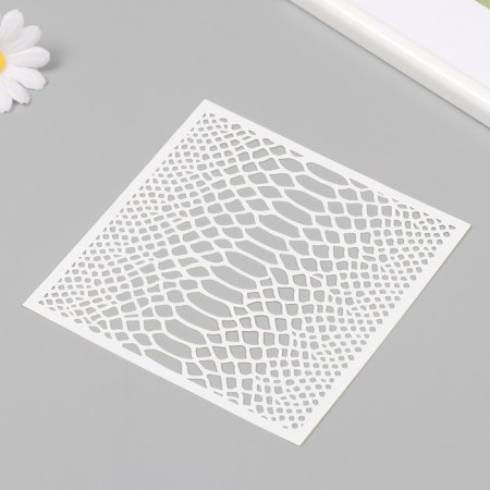 Plastic stencil "Snake print. Snake of snake" 15x15cm-1