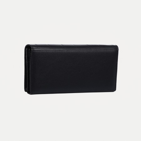 Women's wallet on magnets, black color-1