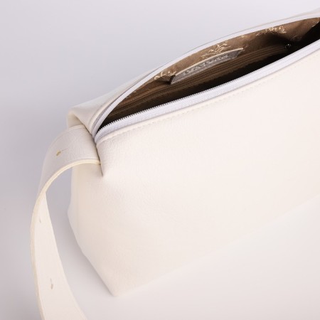 Female bag over the shoulder Textura, medium size, white color-5