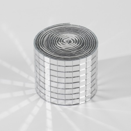 Mirror mosaic adhesive, 0.5 × 0.5 cm, 8 rows 4 cm × 1 m, silver glass-9