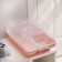Box for storing shoes with a lid "Traces", 37 × 22 × 14 cm, pink color