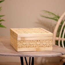 VAZA wicker with a lid, from bamboo 25x25x12 cm