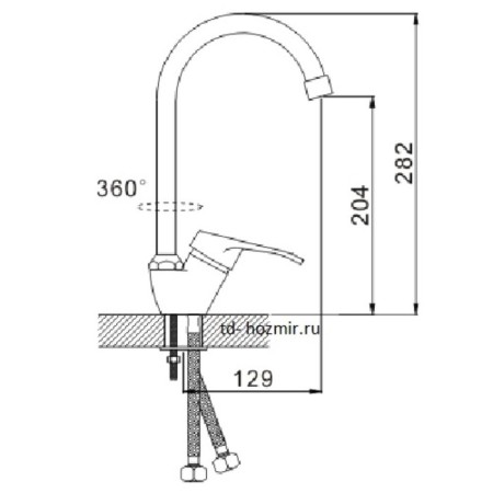 Everest kitchen mixer B41-028, single-leaf, high surge, chrome-5