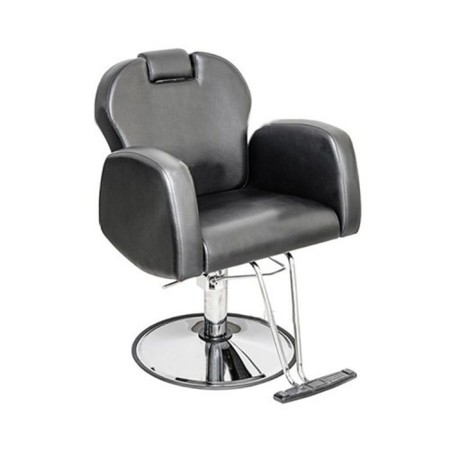 Hairdressing chair "Status", hydraulic lift, a disk with a stand for the legs, black color