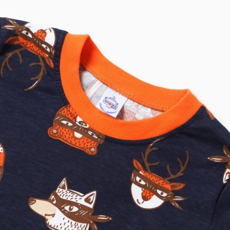 Pajamas for boys, dark blue color, height 104 cm-2