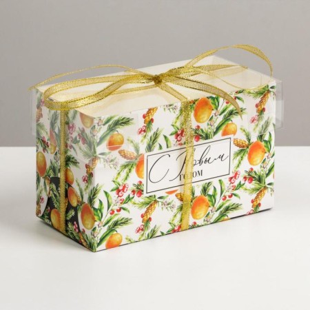 Capcake box "Mandarinka", 16 x 8 x 10 cm, New Year-1