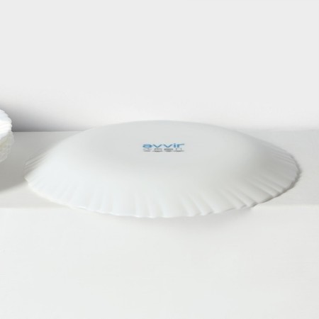 A set of dining plates "Diva", d = 23 cm, 6 pcs, glass ceramic, white color-3