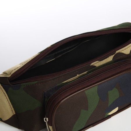 Lightning waist bag, outer pocket, khaki color/camouflage-4