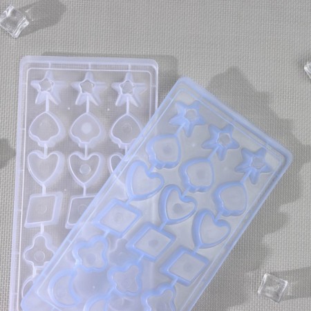 Form for ice, 22 × 11 × 2 cm, 18 cells, color mix-3