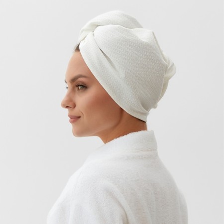 Towel-ledge for drying the hair Ethel, col. White, 73x28 cm, 60% linen, 40% HL-1