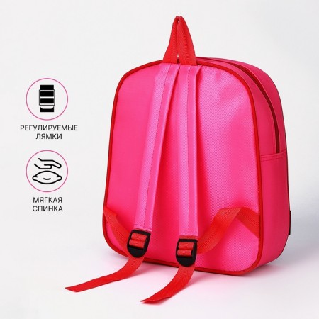 Baby backpack on lightning, 1 outer pocket, insert mix, pink color-2