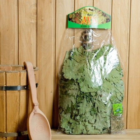 Set of Extra Venik from the Caucasian oak with a tea drink "Morning", in individual packaging-1